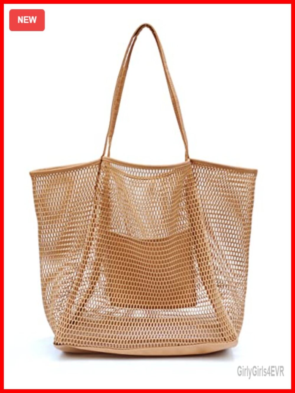 Large Mesh Beach Tote Nylon Polyester Shoulder Handbag Shopping Gym